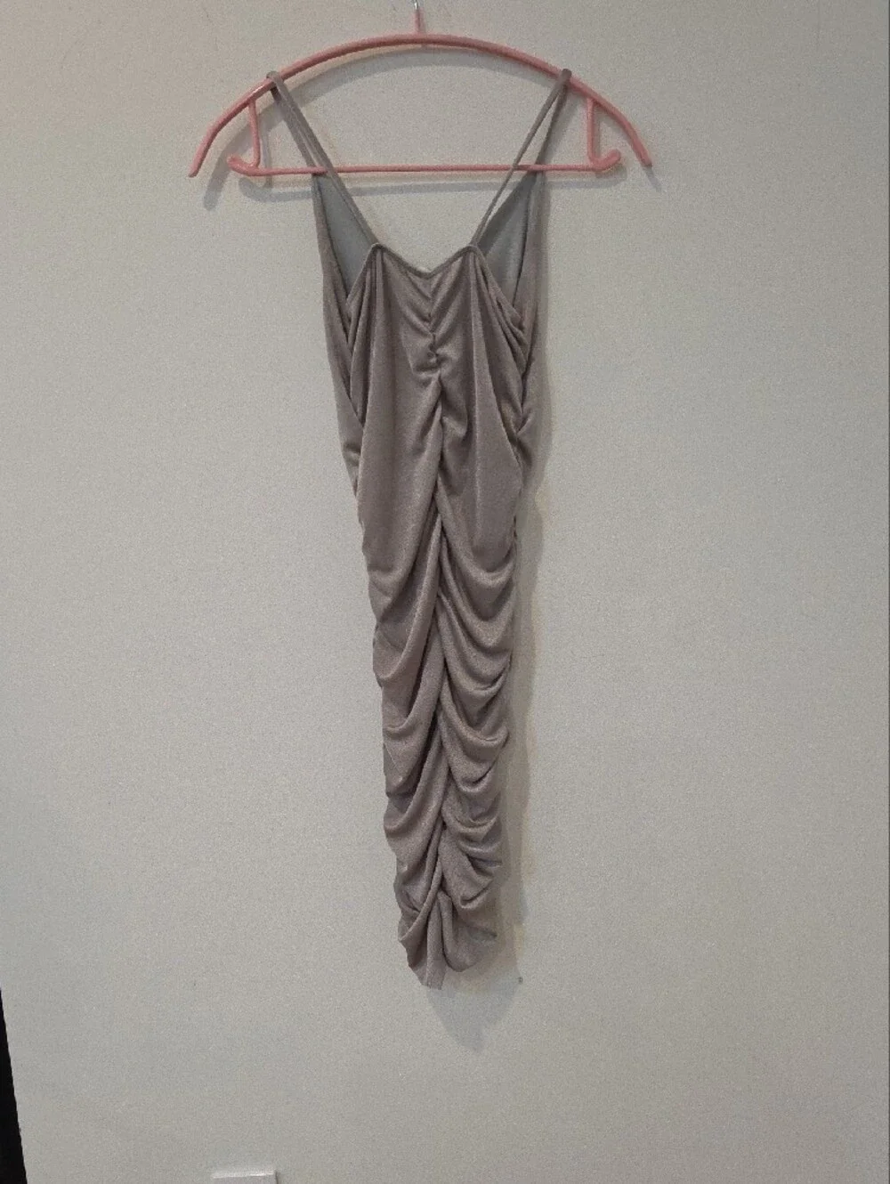 Popular 21 Shimmery Taupe Sleeveless V-Neck Dress NWOT